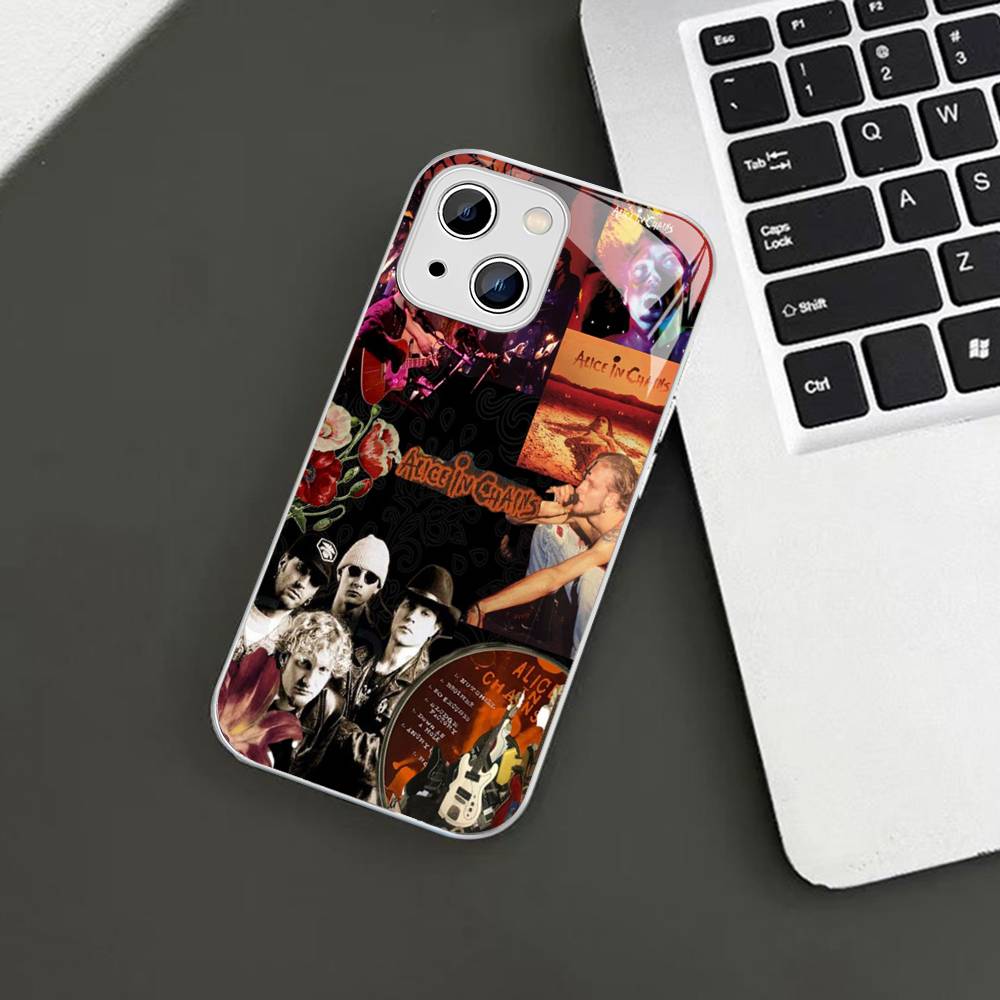

Retro Band A-Alice In C-Chains For IPhone 14 13 12 Mini 11 Pro XS Max X XR 14 Plus Tempered Glass Cover iphone 14 pro