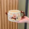 ins high-value cute kapibara kettle boy and girl couple ceramic mug with lid spoon birthday gift