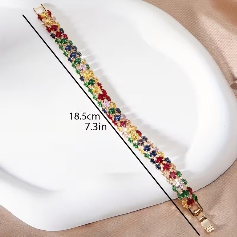 Fashionable Luxury Women's Bracelet Colorful Zircon Bracelet Women's Accessories Valentine's Day Gift Birthday Gift