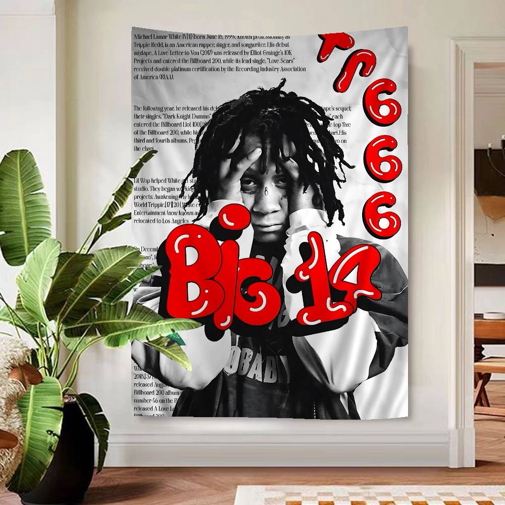 Trippie Rapper Singer Redd Colorful Tapestry Wall Hanging Bohemian Wall Tapestries Mandala Wall Hanging Sheets