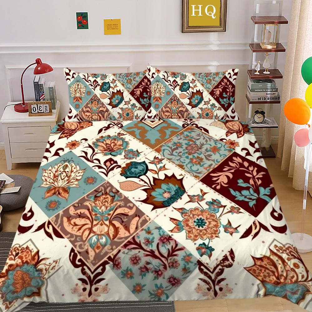 Set Biancheria da Letto Adolescenti Lusso Stampa Floreale 3D Copriletto Biancheria da Letto per la Casa Set Copripiumino in Poliestere