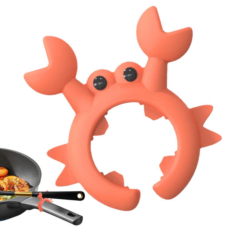 Crab Shaped Silicone Spatula Rack Heat-Resistant Pot Clip Spoon Rest Stove Top Spatula Holder Anti Scalding Overflow Pot Holder