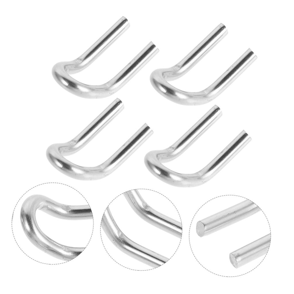 PAMINGONO 4 Pcs Stainless Steel Motorcycle Spring Hooks U-Shaped Fasteners for Improved Performance