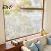 Static Glass Sticker Frosted Flower Floral Plants Decorative Window Cling Non-adhesive Waterproof UV Sun Blocking Cover for Home Office Kitchen Plant