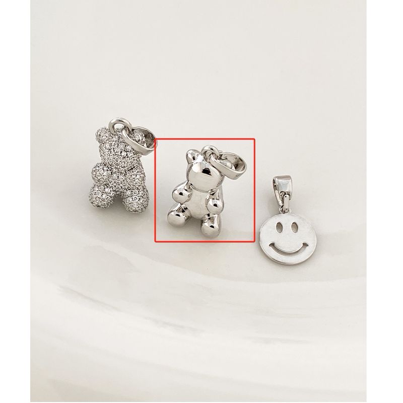 

1.8 Updated ~ 2 Pieces 20% off 3 Pieces 7 Fold Clavicle Chain Big Sale Collection [1] Niche Style Retro Europe and America Clavicle Chain A Silver Glossy Bear