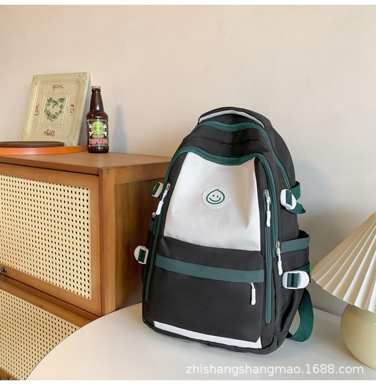 

Модный нейлоновый рюкзак большой вместимости, легкий, для девочек, свежий и милый рюкзак, цветовое сочетание, вертикальная молния, водоотталкивающий рюкзак.