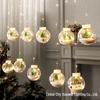 LED Christmas Curtain Lights - Santa Claus & Snowman String Lights Holiday Window Decoration