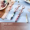 M-Modern-12 Pcs Beadable Keychain Bars For Beads Blank Keychain Beaded Keychain For Keychain DIY Projects Pendant Rose Gold Easy