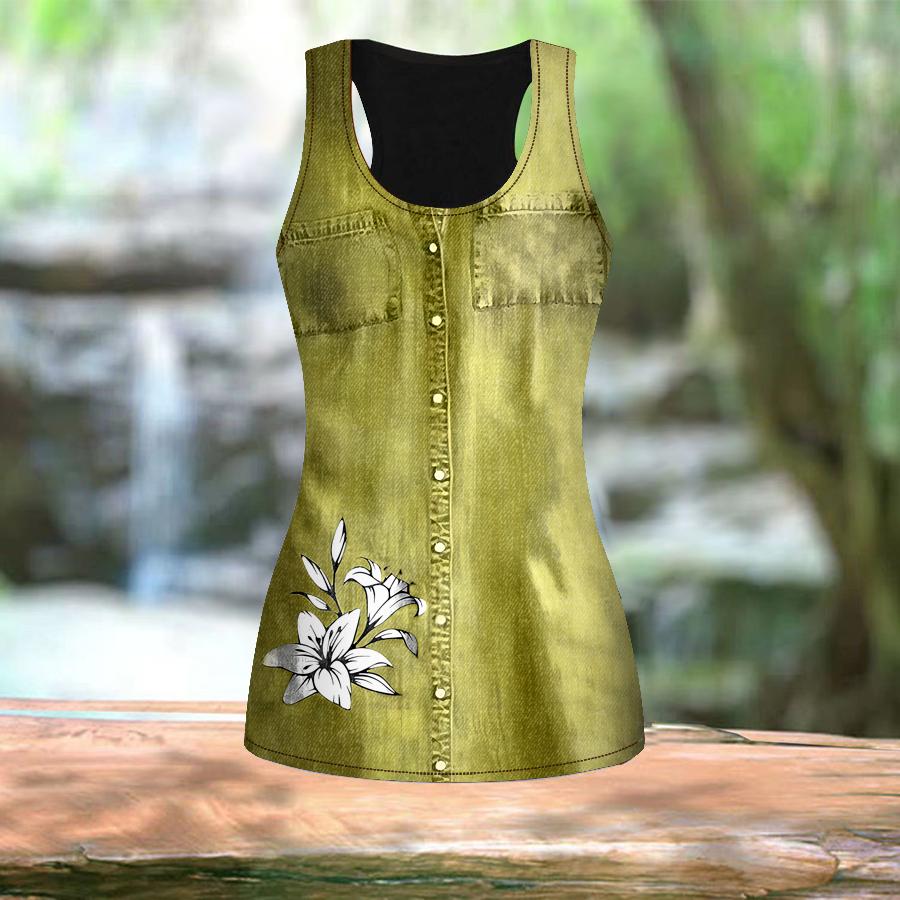 

Женские летние спортивные рубашки с 3D принтом синих лилий для занятий йогой и тренажерным залом, жилеты больших размеров 6XL жёлтый