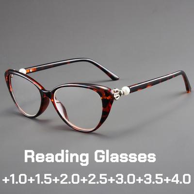 Ultra Light and High-definition Reading Glasses for Women Men Fashion Elegant Cat Eye Blue Light Blocking Presbyopia Glasses