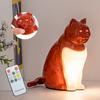 Cat-Shaped Night Light with Aromatherapy Bedside Table Lamp with Sound Function Rechargeable Soft Warm Glow Decorative Figurine Gift for Home Office