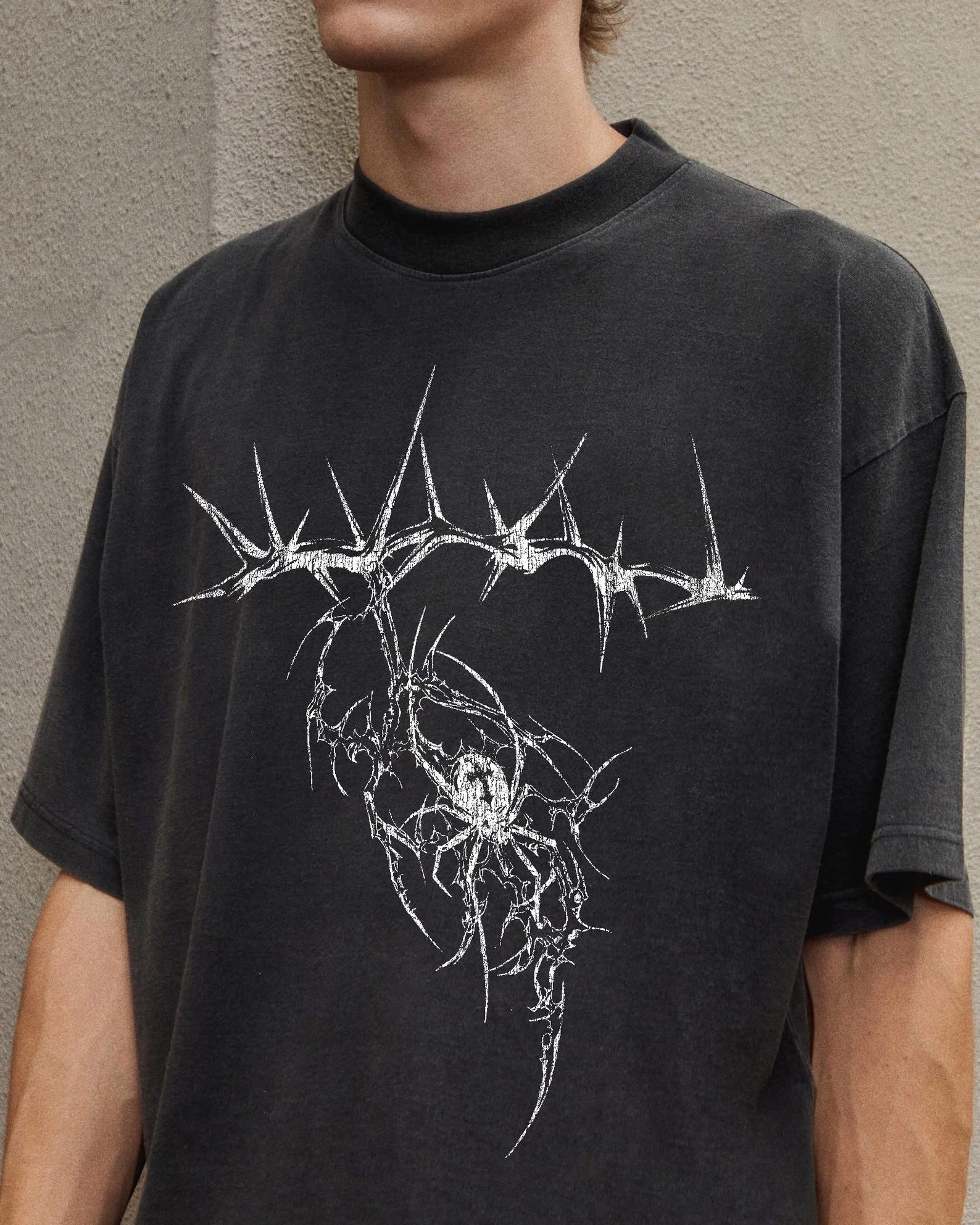 Spider | Cybersigilism | Graphic Y2K Street Baby Tee | Cropped Graphic T-Shirt | Vintage Style 2XL