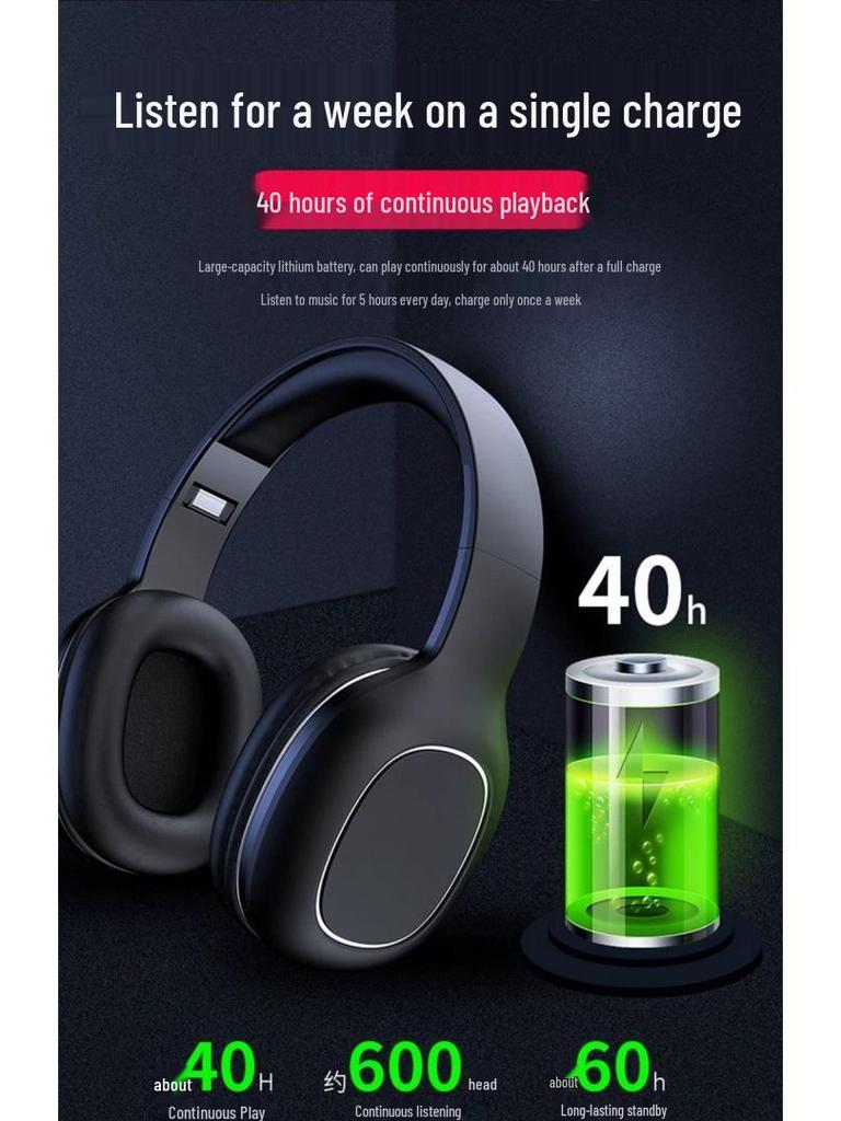 Eco-Friendly Bluetooth Wireless Headset with Mic for Computer and Gaming