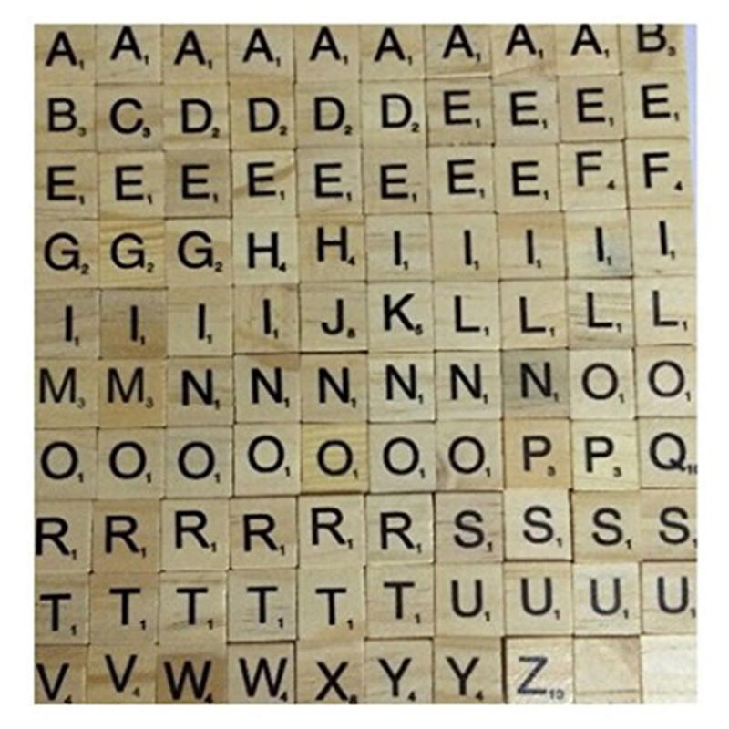 Kids DIY Wooden Alphabet Crafts Educational Scrabble Letters Craft Jigsaw Puzzles Toys For Children