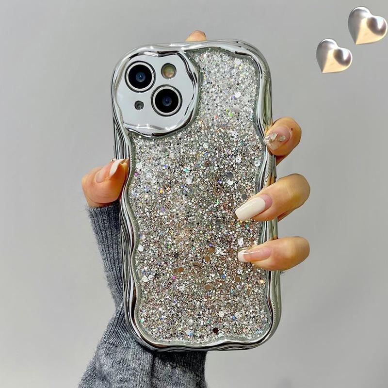 

Drip Glue Glitter Plated Phone Case for IPhone 16 Promax Lens All Inclusive Anti Drop for Apple 17 Women s New Model For iPhone 7/8/SE 2020
