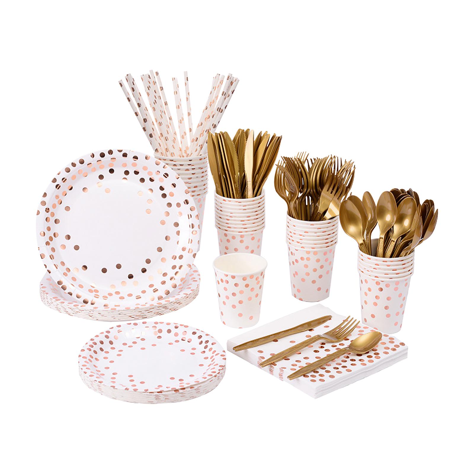 

Набор одноразовой посуды на 25 гостей. Одноразовая бумажная посуда на день рождения. Тарелки, вилки, ножи.