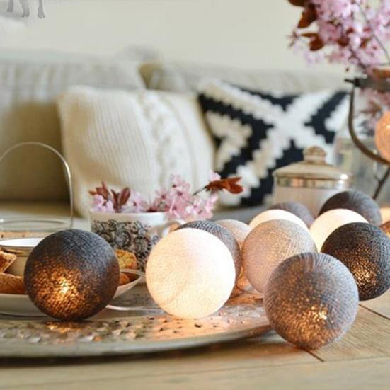 1 Set 300cm String Lights Powerful Easy to Install Cotton Line LED Ball