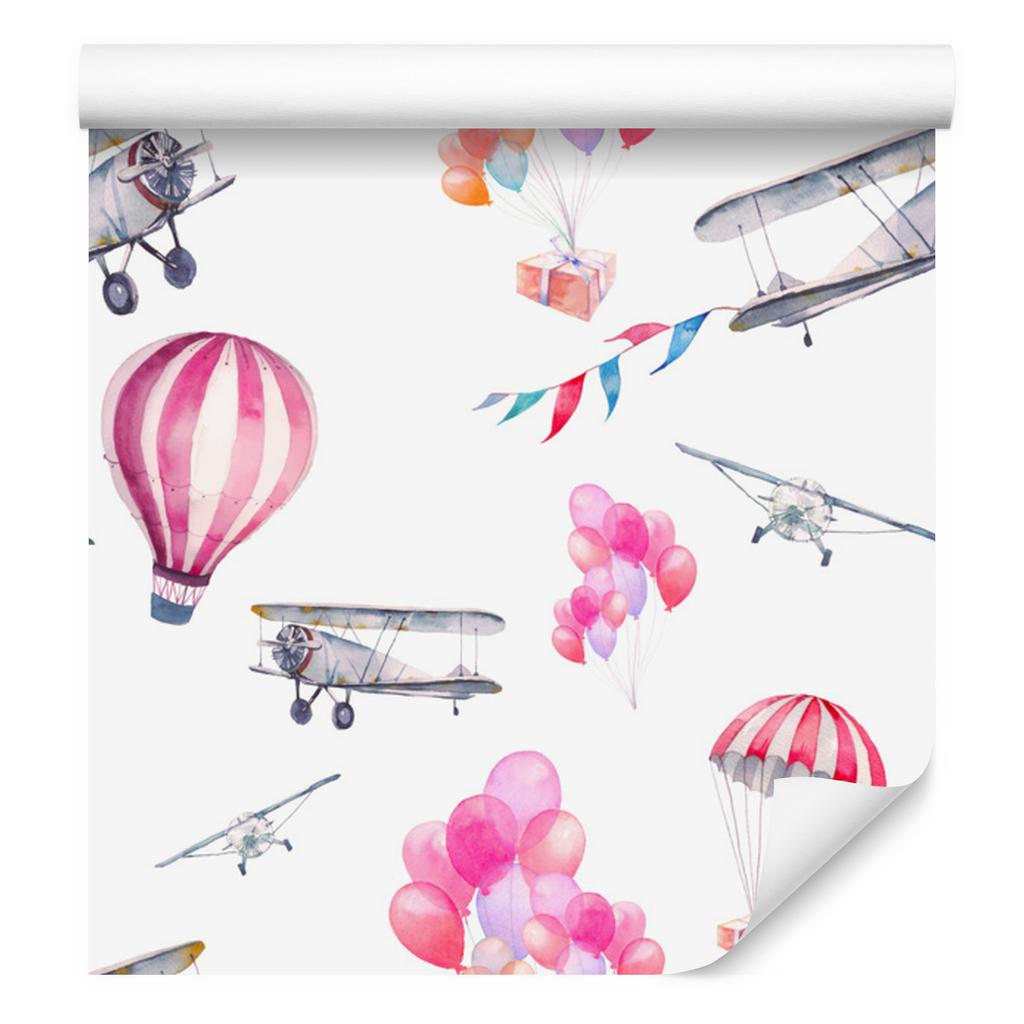 Wallpaper Balloons and Airplanes In the Sky for the Living Room and Bedroom 50x1000