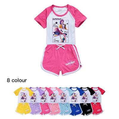 5009 Kinder Mädchen POP Rumi Zoey Mira Print T-Shirt Shorts Sport Trainingsanzug Kleidung Set