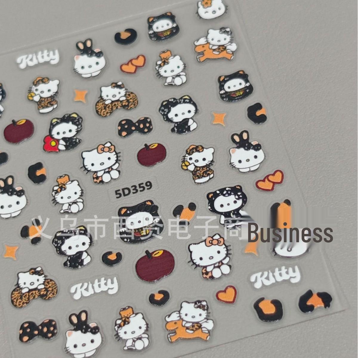 Hello Kitty 3D Nail Art Stickers - Cute Cartoon Nail Decorations for Art and Journals