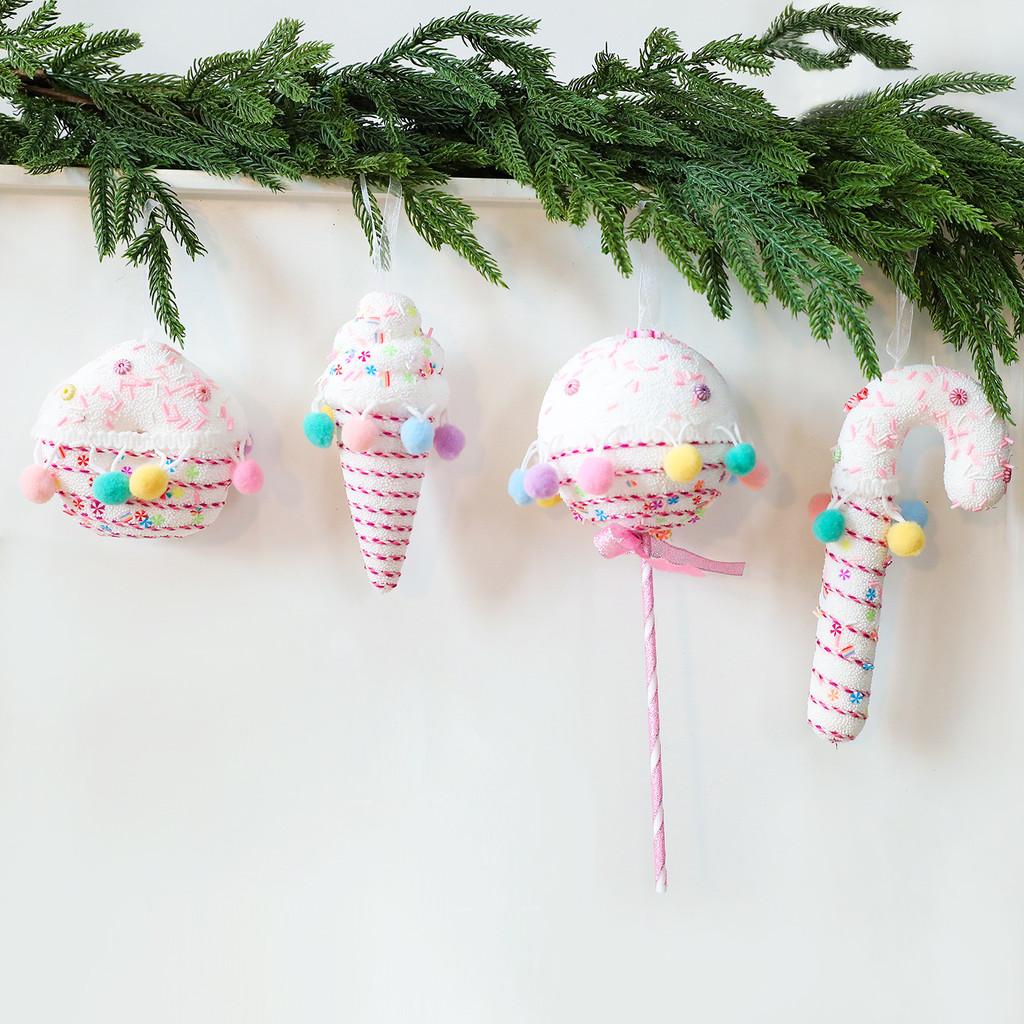 Candy Foam Christmas Decorations With Lollipop Donut For Festive Tree Ornaments
