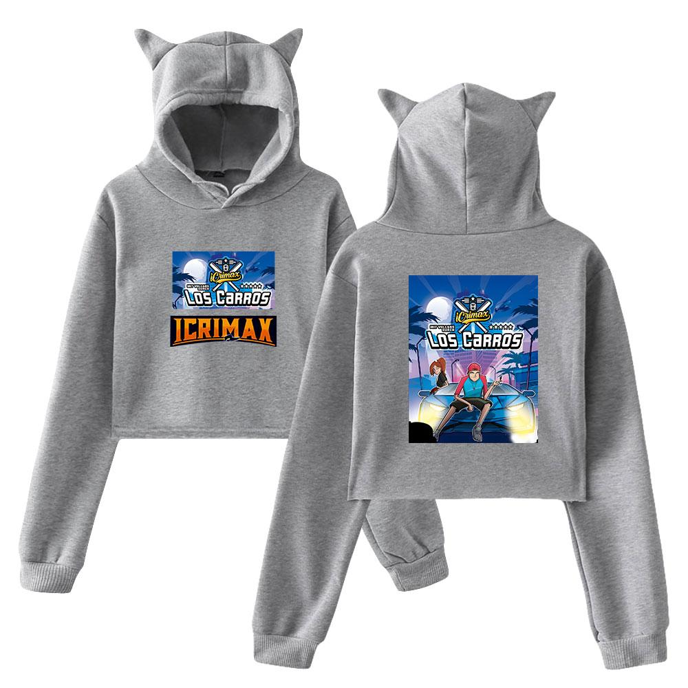 Cat Ear Hoodies Sweatshirt Icrimax for Women Sexy Pink Color Fashion Autumn Streetwear Cool Clothes