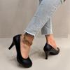 Women Single Shoe Work Shoes Women's Pumps Black Professional Interview High Heels Mid Heeled Work Shoes Size 35-42