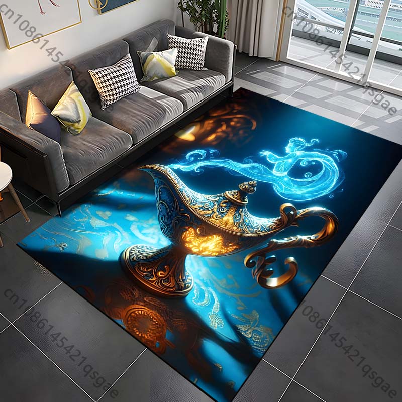 Mythology Story Wishing Lamp Pattern Carpets for Bedroom Living Room Sofa Mat Creative Door Mat Area Rug Home Decor Large Size