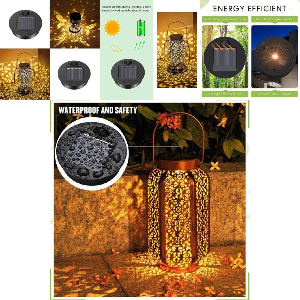 Elegant Solar Lantern Led Light For Outdoor Use With Stylish Hat And Garden Decor