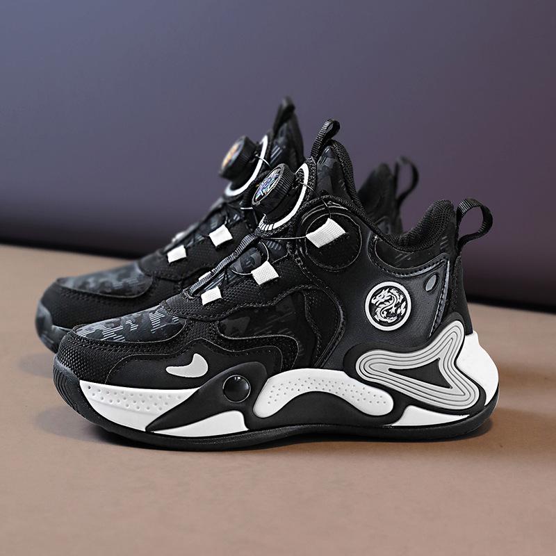 

Children s basketball shoes 6-12 boys shoes 2025 new autumn children s leather surface medium and older children s shoes 40