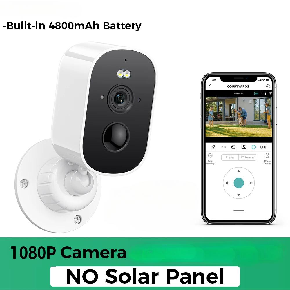 1080P WiFi Camera Solar Outdoor Wireless Battery Powered Bullet Security Camera PIR Motion Alarm Cloud Storage Two Way Audio