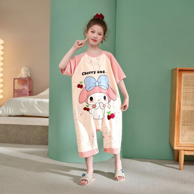Kids One-Piece Pajamas Modal Sleepwear Girls Toddler Soft Breathable