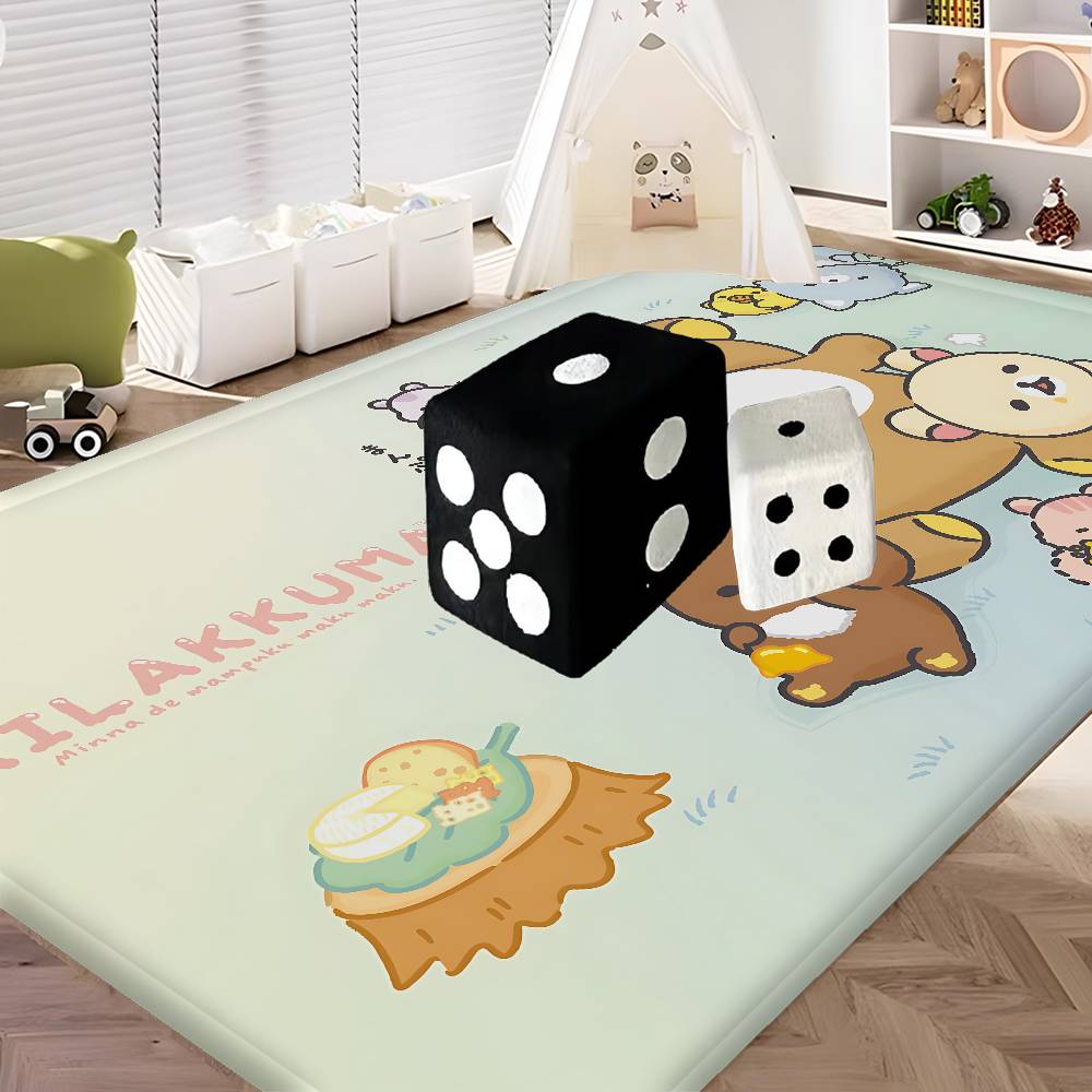 Kawaii Rilakkuma Bear Door Mat Nordic Style Bedroom Living Room Doormat Home Balcony Anti-Slip Alfombra