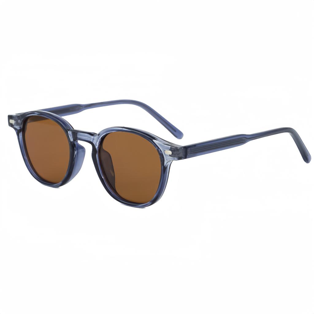 HBK Classic Retro Round Polarized Sunglasses for Women and Men TR90 Frame and Tac Lenses Trendy Street Snap for Travel Fashion
