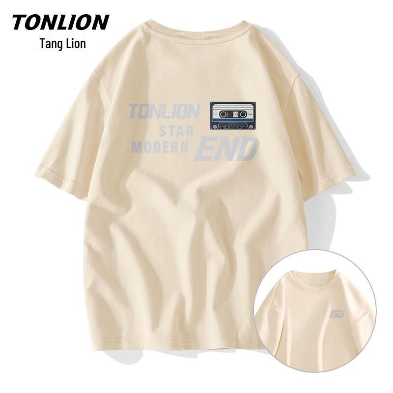 Мужская футболка TonLion с коротким рукавом, 100% хлопок, принт JTS Tape 5XL