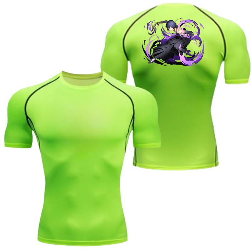 Grafická kompresní trička Bleach pro muže do posilovny, na cvičení, na běh, letní atletická rychleschnoucí trička, topy s krátkým rukávem, rash guard