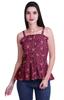 Moomaya Casual Shoulder Strap Flared Hem Cotton Slub Printed Women Summer