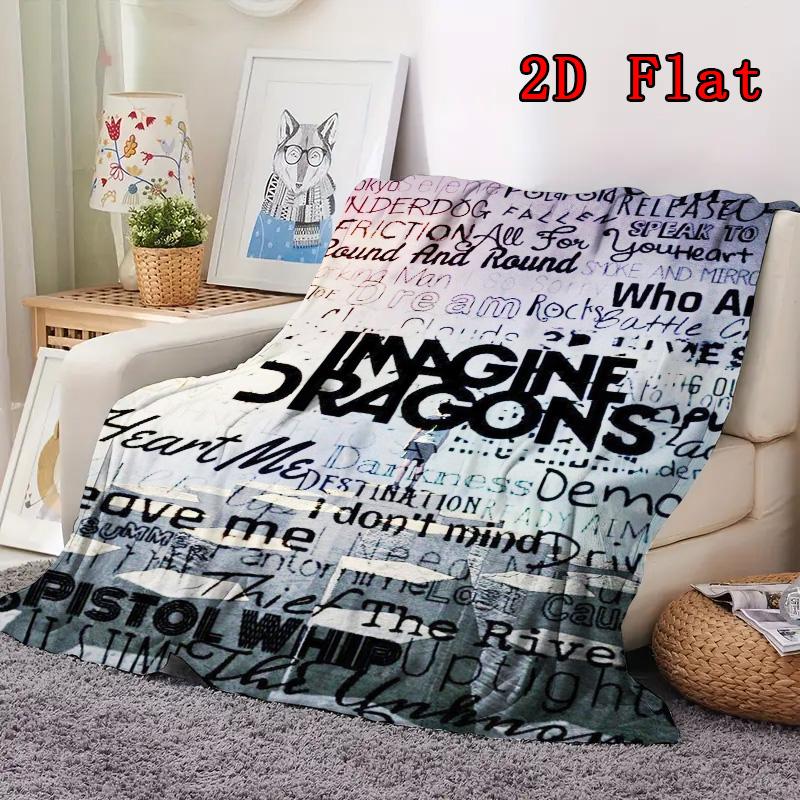 Imagine Dragons 2D Flat Pattern Flannel Blanket High quality All Seasons Warmth and Comfort Perfect for Christmas Gifts.NMT0928089