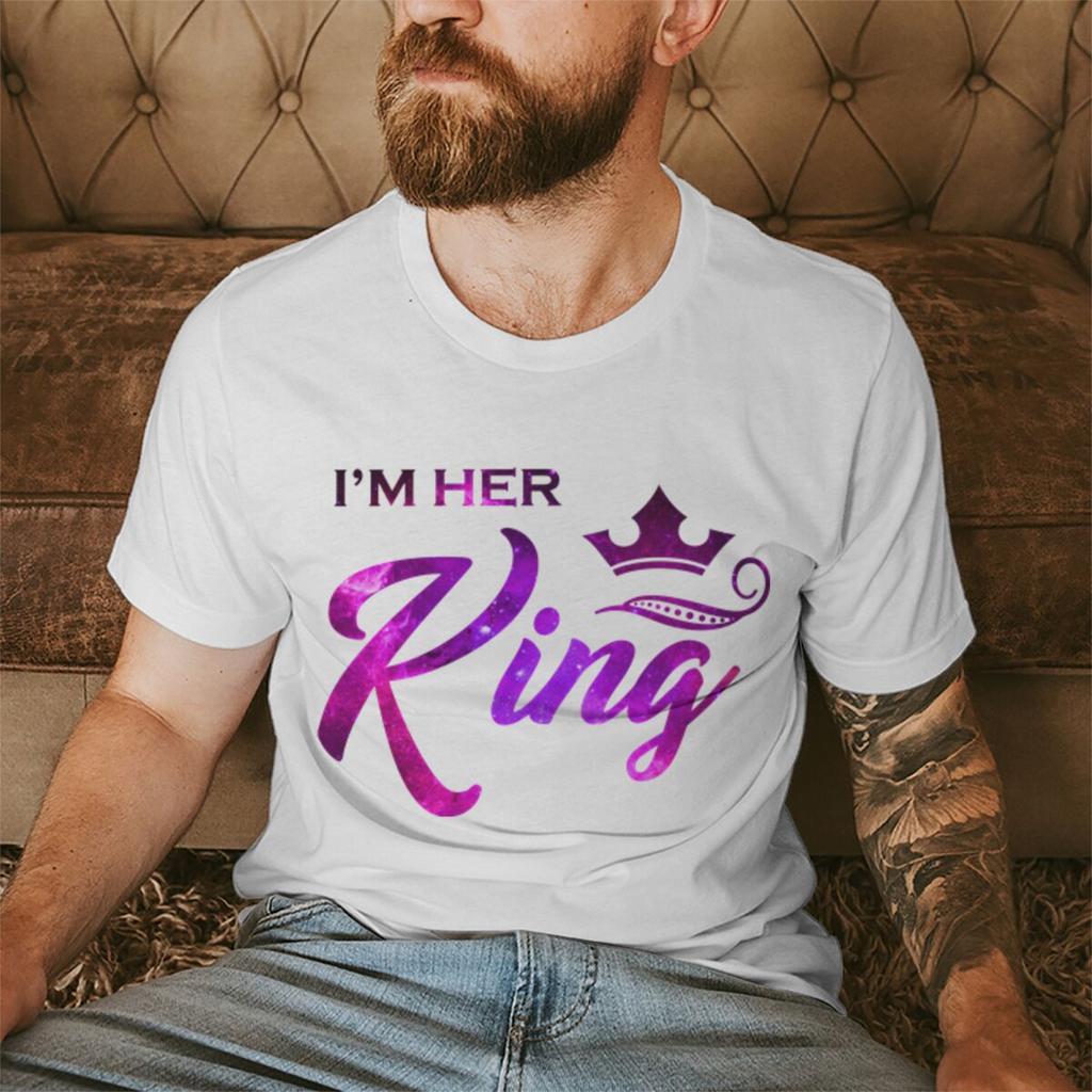 Vintage Starry Sky Style Im His QueenHer King T Shirt Women Men Fashion Crown Matching Tshirt Sweet Valentine Gifts Tshirts