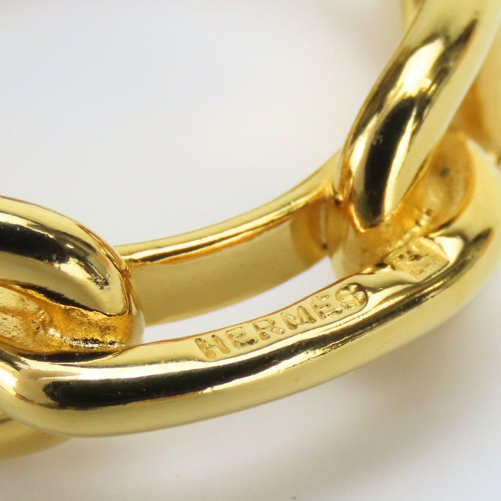 Gebrauchter HERMES Schalring ChÃ©ne Dunkel Metall 10,8g Vergoldung
