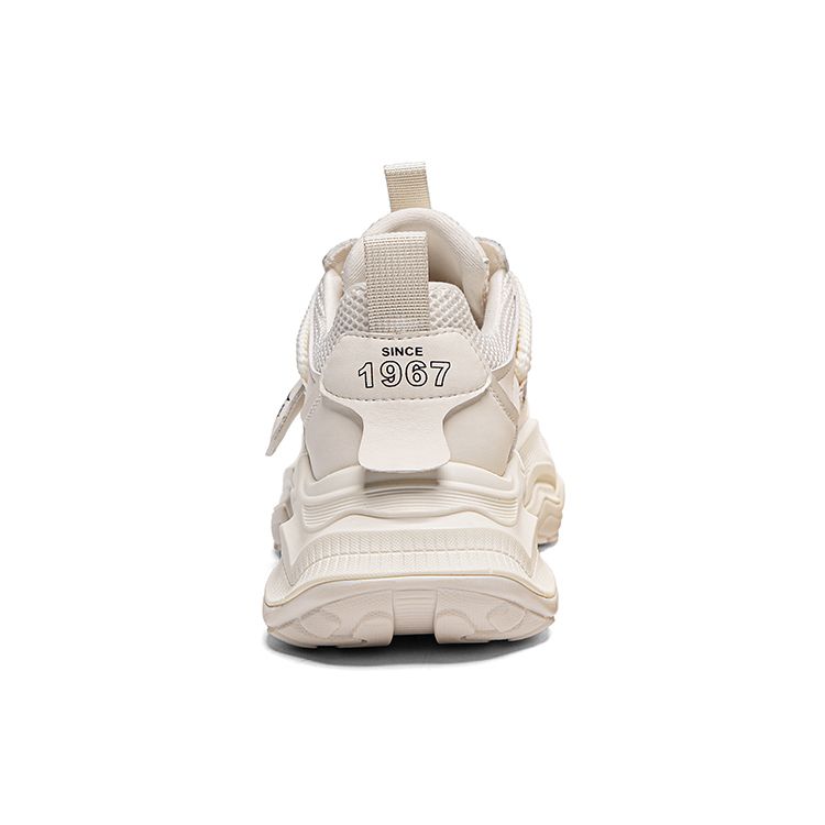 Kappa Thick Sole Casual Comfortable Versatile Non-Slip Wear-Resistant Increased Height Low-Top Dad Shoes Women Sneaker Classic-White K0E25MC23J-012