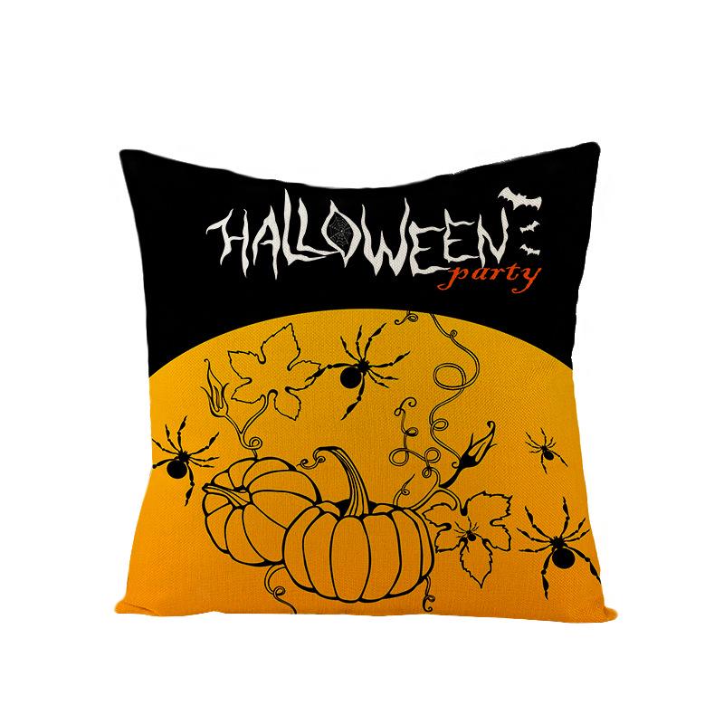 New Home Furnishings Halloween Polyester Pillow Case Home Pumpkin Ghost Fire Cushion Waist Pillow Case