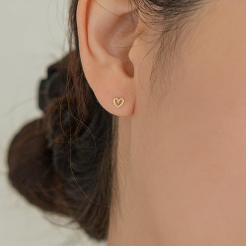 LUNNE 14k Lovely Heart Piercing Earrings (14k Gold) S12