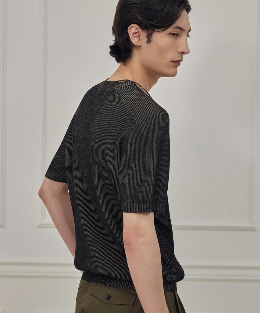 THEKNITCOMPANY Abyss Linen Crewneck - Onyx Black