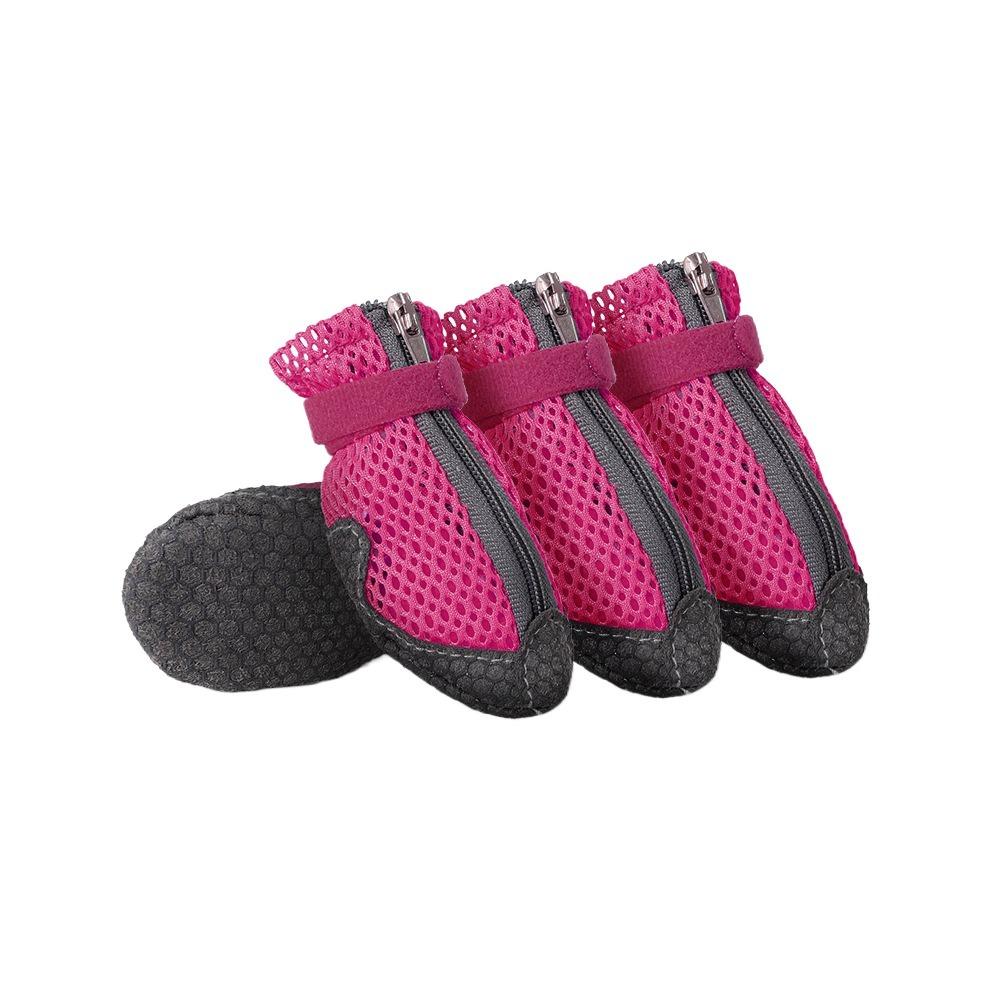 

4Pcs Breathable Dog Mesh Shoes Anti-slip Mesh Pet Shoe Cover Pet Supplies Dog Walking Boots Indoor M