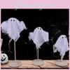 Witch Fabric Halloween Broom Decor Set Colorful Mesh Trick Or Treat Festivities