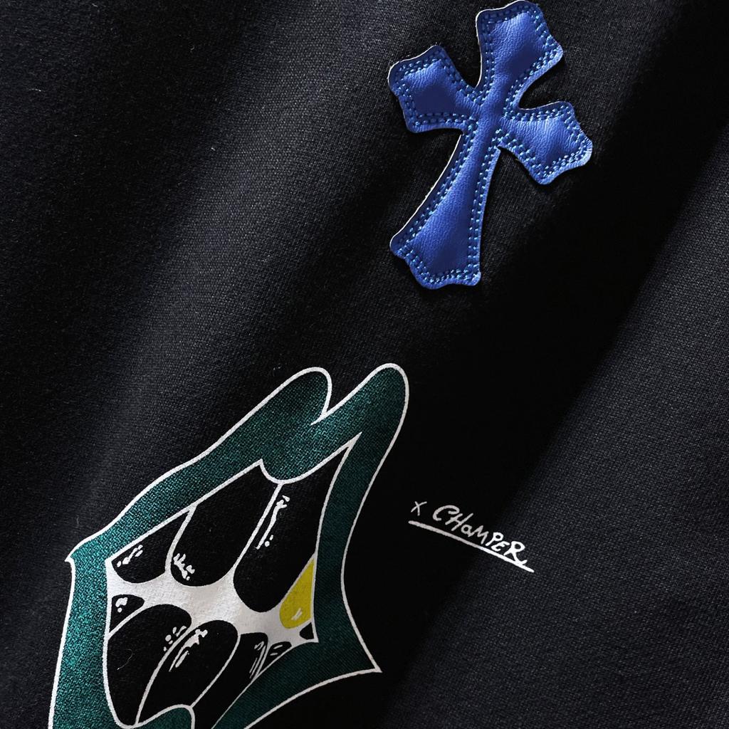 8653 CHROME HEARTS New Spring and Autumn Plus-size Thin Style Classic Style Logo Hooded Sweatshirt for Couples