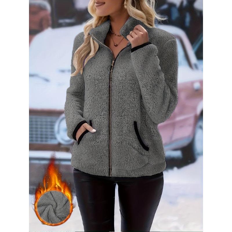 Women S Casual Fleece Zip Up Long Sleeve Sweatshirt