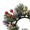 Christmas Candle Ring Artificial Pine Needle Pinecone Berries Garland Rustic Festive Candle Wreath for Home Table Decor