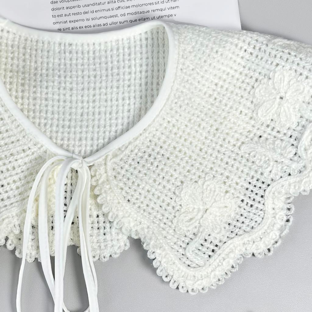 Fur Collar Strap Fake Collar Beaded Hollow Cotton Collar Lace Lace Shawl Decorative Embroidery Fake Collar